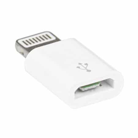 Micro USB - Lightning adapteri, valkoinen – Digipalvelu Aura